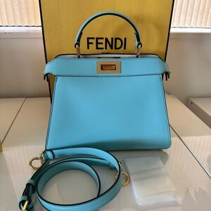 Authentic Fendi Peekaboo Small in Tiffany Blue